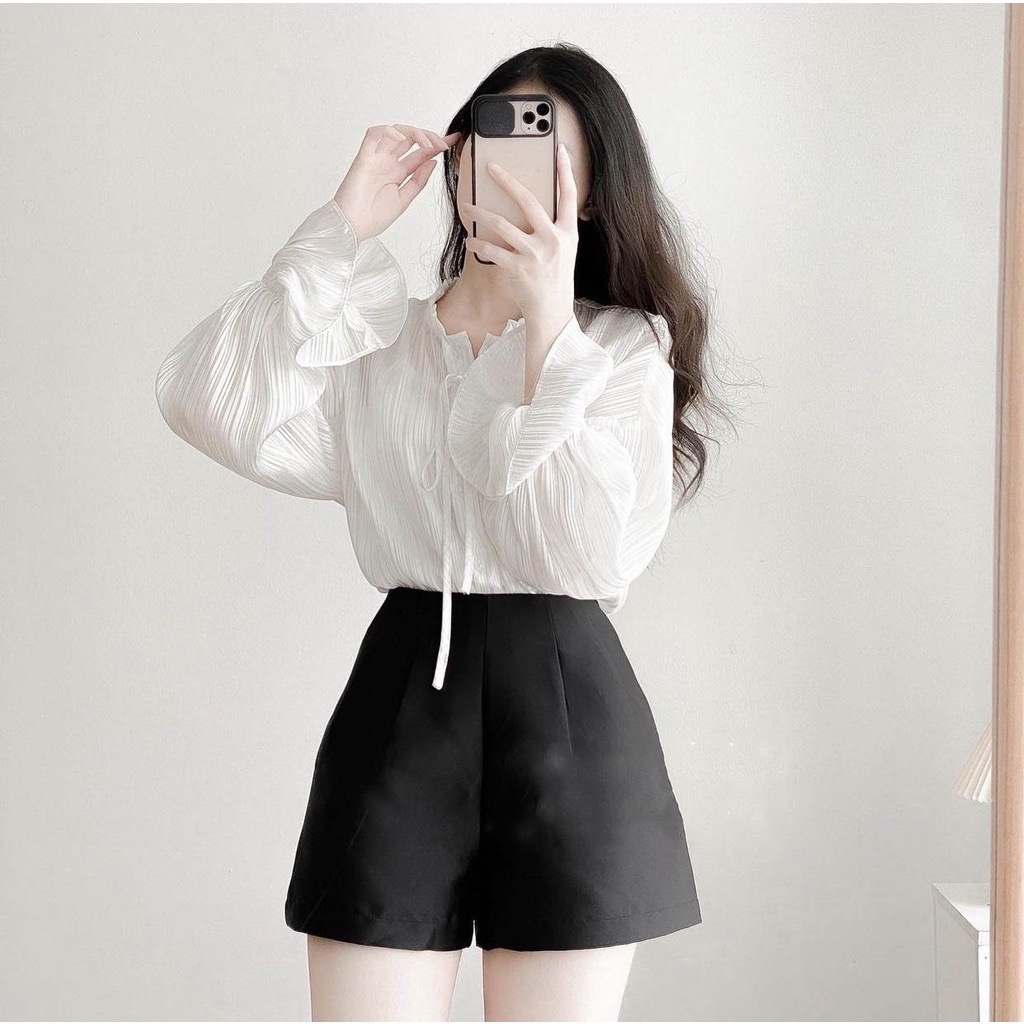 QUẦN SHORT TAFTA CẠP CAO CHIẾT EO