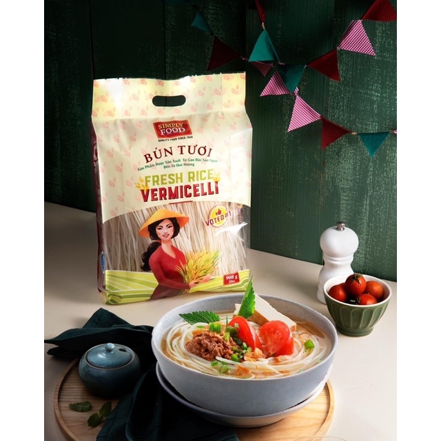 Bún Tươi sấy khô Bình Tây - SIMPLYFOOD hàng xuất khẩu ( 908g/bịch )