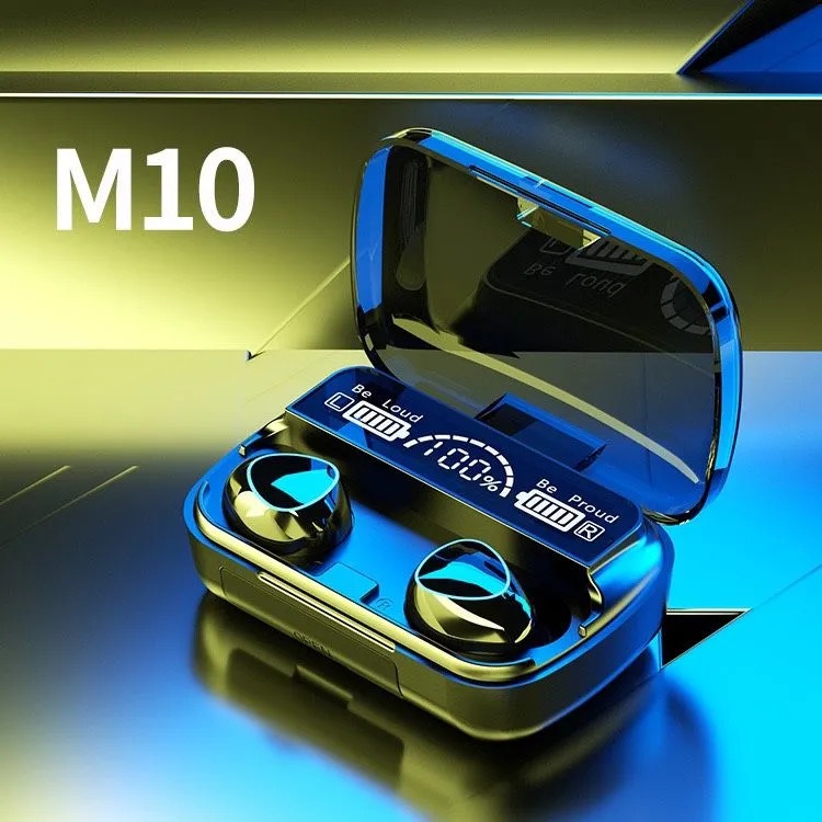 Tai nghe bluetooth không dây bass mạnh M10 TWS v5.1 3500mah nút chạm cảm ứng âm thanh