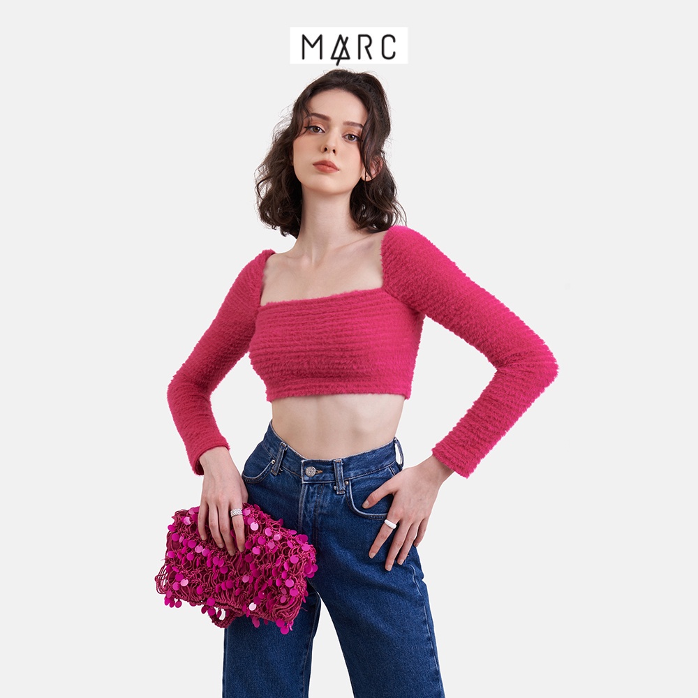 Áo thun nữ MARC FASHION croptop cổ vuông tay dài CBLH020823