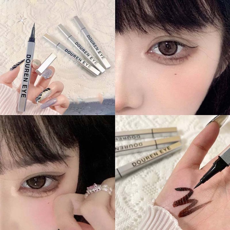 Bút kẻ mắt Douren siêu mảnh không lem không thấm nước chính hãng