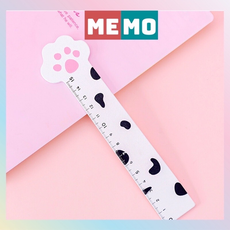 Thước kẻ, thước đo MEMO hình mèo cute dành cho học sinh