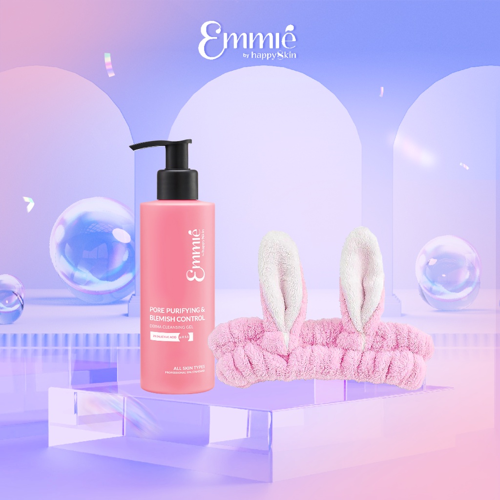 Gel Rửa Mặt Làm Sạch Da Emmié by HappySkin Tặng Băng Đô Cài Tóc (random màu)