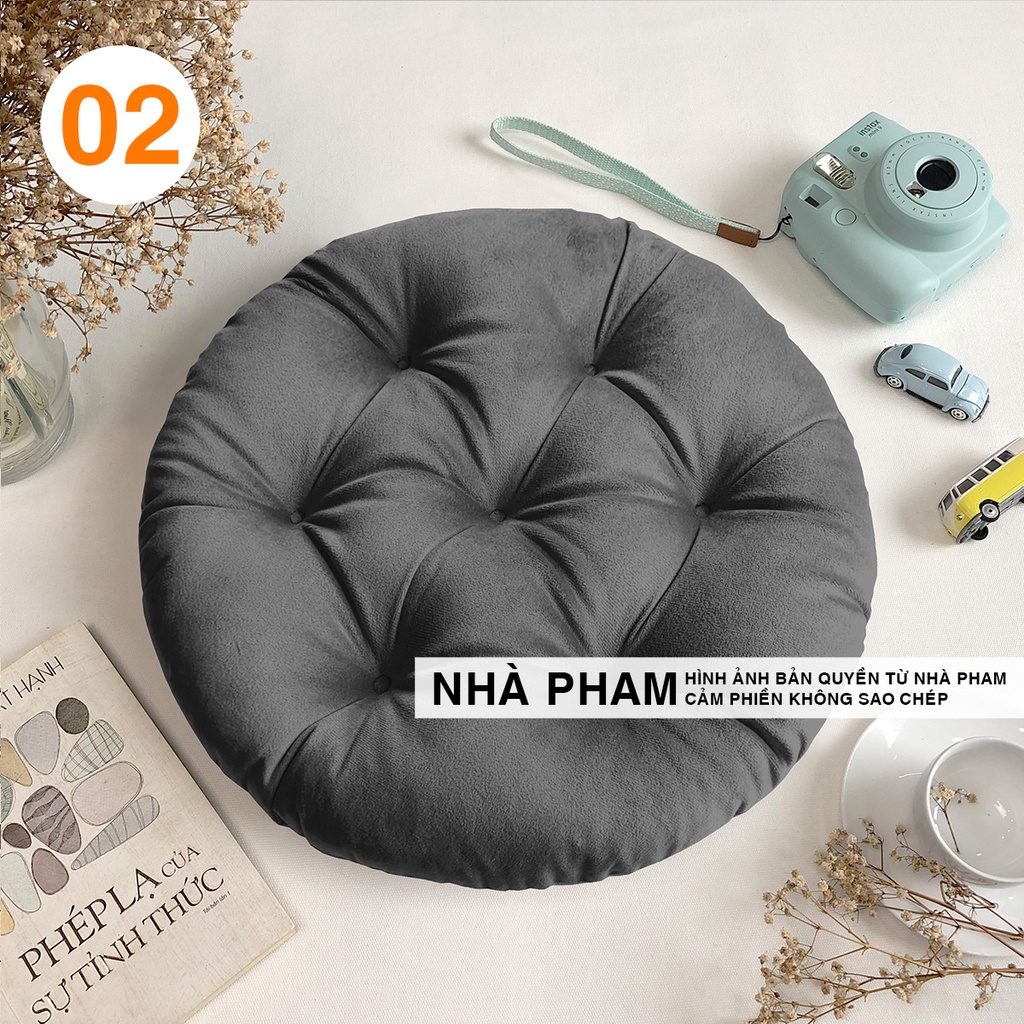 Đệm Tròn Ngồi Bệt Vải NHUNG