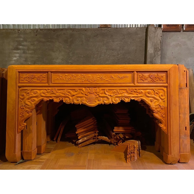 Án gian gỗ hương đỏ Nam Phi chân 14cm