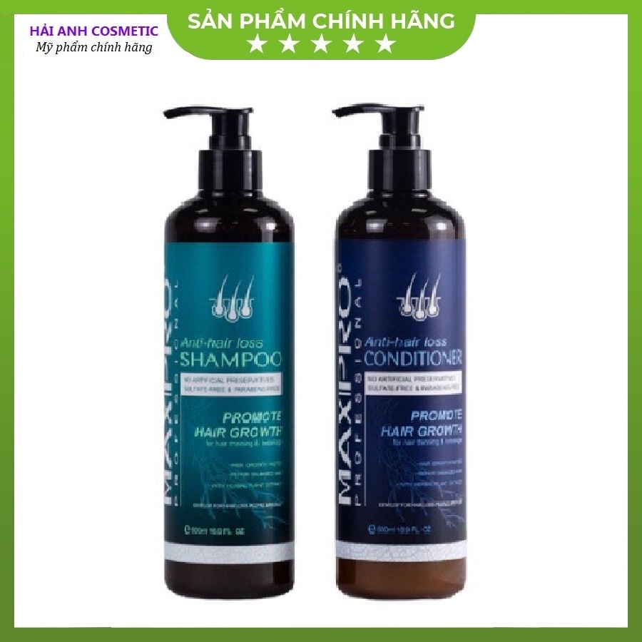 Dầu gội xả MAXIPRO Promote Hair Growth ngăn ngừa gãy rụng, kích thích mọc tóc 500ml