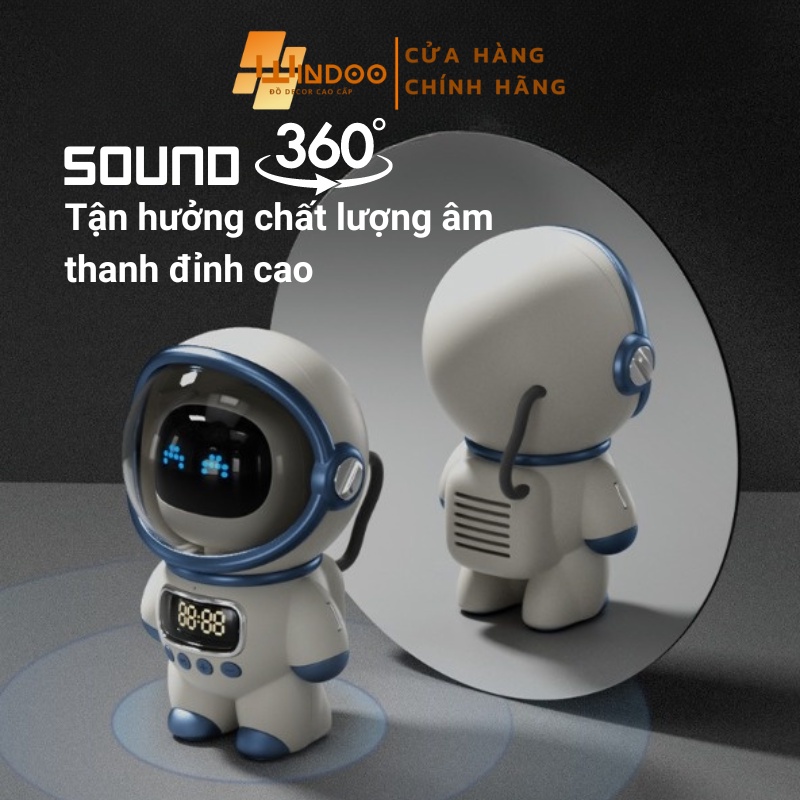 Loa bluetooth thông minh AI phi hành gia, loa nghe nhạc có đồng hồ báo thức đèn ngủ độc đáo | BigBuy360 - bigbuy360.vn