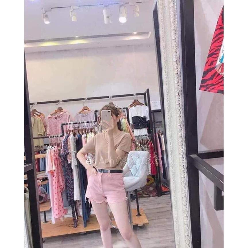 áo Thun Cổ Tim Cộc Tay Chất Đẹp Túi Zip Kèm Tag Dáng Vừa Dáng Rộng Mặc Nhà Áo Lót