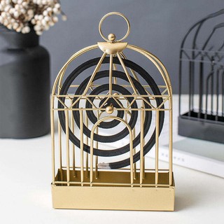 Hộp giá để nhang muỗi hình lồng chim khay đựng hương muỗi bằng thép an toàn cho trẻ em