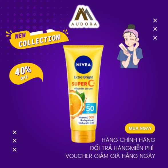 Tinh Chất Dưỡng Thể Nivea Sáng Da Extra Bright Super C+ Vitamin Serum SPF50 PA+++ 320ml Audora Mỹ Phẩm Chính Hãng