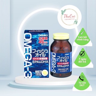 Dầu cá Omega 3 Orihiro fish oil, Omega 3 EPA & DHA Orihiro Nhật Bản hộp 180 viên
