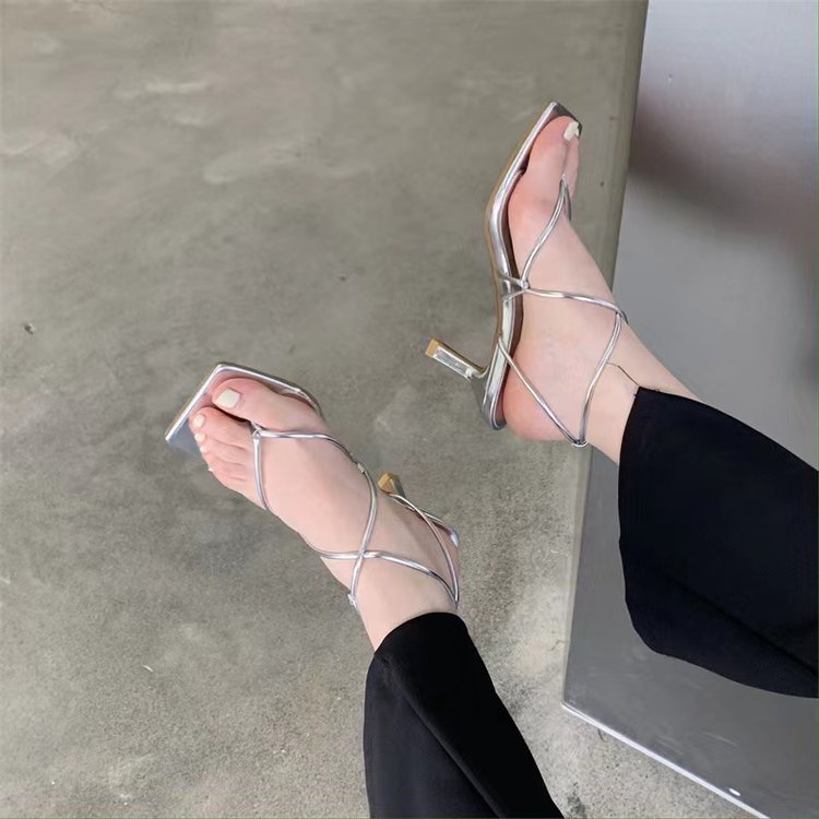 Giày Sandal Cao Gót Mũi Vuông Thời Trang Dành Cho Nữ