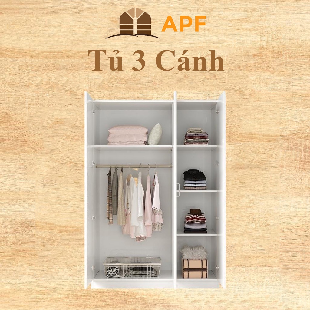 [Freeship Hà Nội] Tủ Quần Áo Gỗ 3 Cánh Mở APF Gỗ MDF Nhập Khẩu