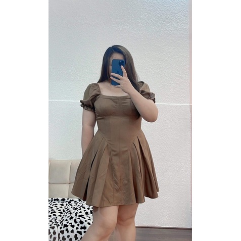 Váy chiết eo tay phồng bigsize 55-85kg