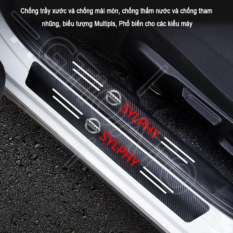 GTIOATO Cho Nissan Sylphy Sợi Carbon Dán Cửa ô Tô Miếng Dán Xe DáN  ̂́Ng XưỚC Ô Tô Dán Cốp Xe Hơi Phụ KiệN Xe HơI