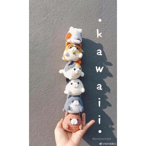 Móc khoá bé mèo xinh xắn bằng len handmade CHILLMEOW