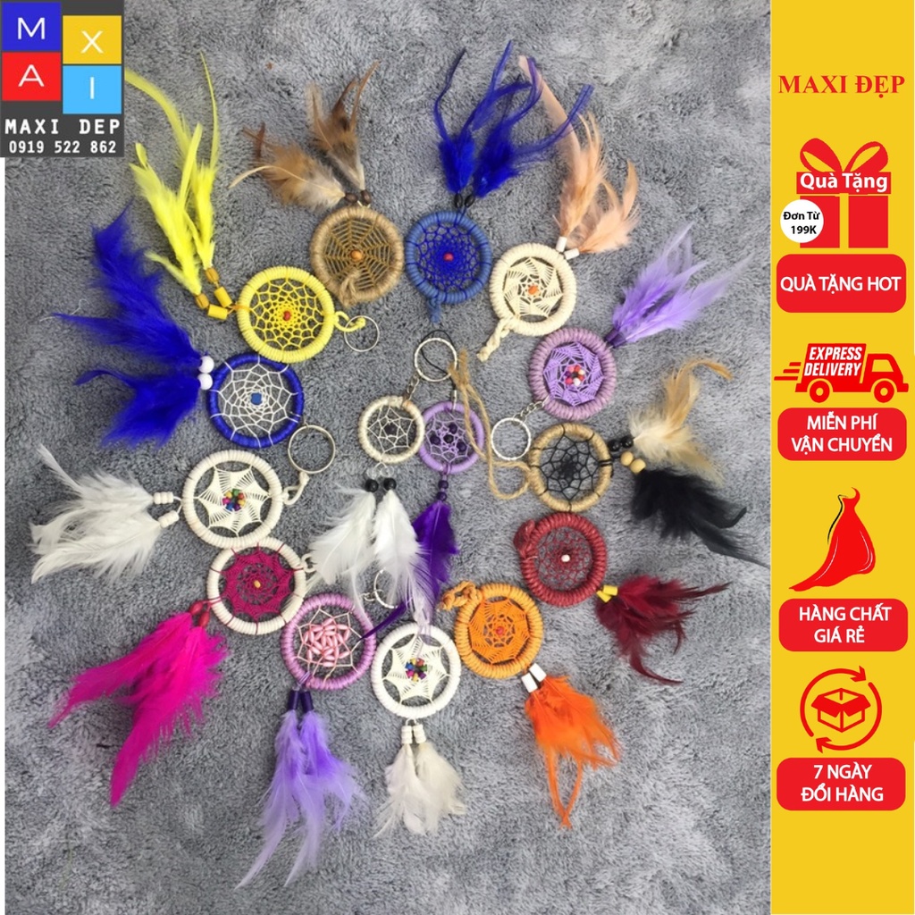 Dreamcatcher Móc Khóa, Vòng Bắt Giấc Mơ Quà Xinh (Hình Thật Quà Tặng Handmade Ý Nghĩa)