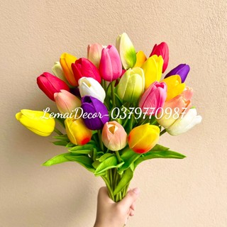 10 cành hoa lụa hoa giả - Hoa tulip