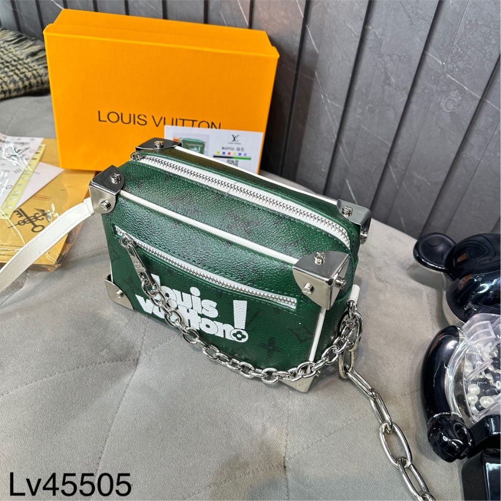 Túi Đeo Chéo Unisex Da PU Chữ LV Trắng Full BOX Cao Cấp