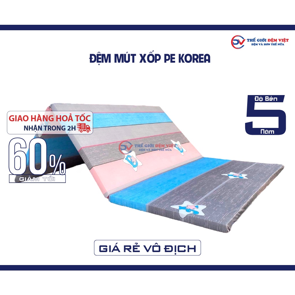 Đệm Sinh Viên, Đệm Mút Xốp PE KOREA Gấp 3 - Rẻ nhất Hà Nội