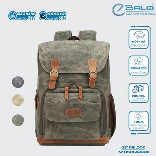 Balo đựng máy ảnh vintage chất liệu canvas /n01