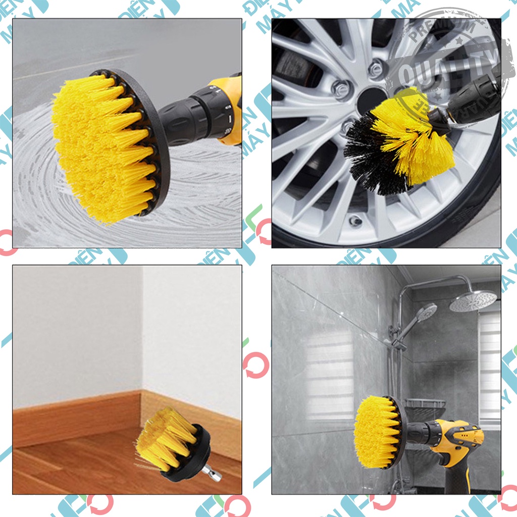 DMF5 Đầu cọ bàn chải cắm vào máy khoan chà rửa xe và nhà vệ sinh tiện dụng, bàn chải vệ sinh gắn máy khoan cầm tay