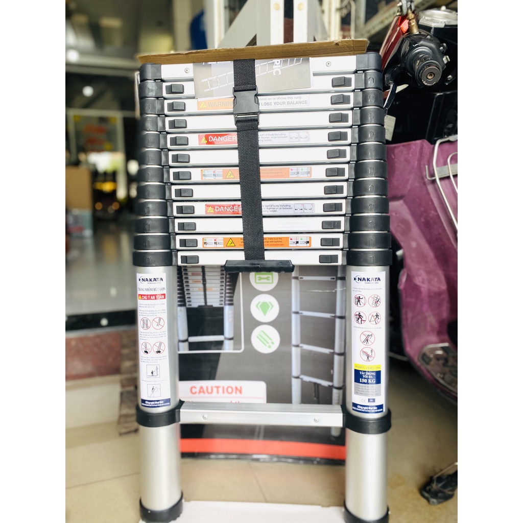 Thang nhôm rút đơn NAKATA TY-612 ( 3M8 ) ( hàng chính hãng)