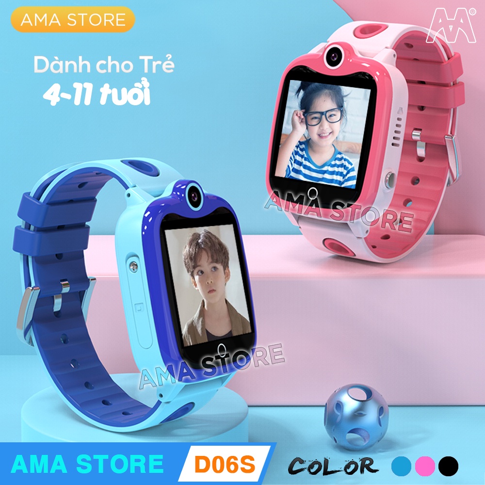 Đồng hồ Thông minh SOS Gọi điện thoại, Định vị GPS, Chống nước IP67 AMA Watch D06S Dành cho Trẻ em 4 đến 11 tuổi | BigBuy360 - bigbuy360.vn