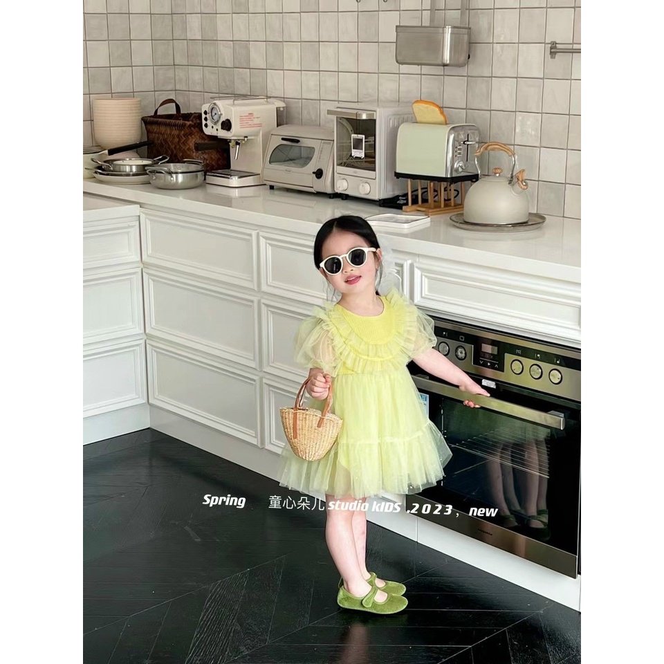 Váy Công Chúa Ren Ngực Hàng QC Cao Cấp Bé Gái