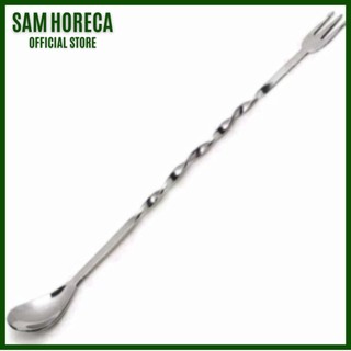 Thìa bar, muỗng khuấy barspoon đầu tròn hai đầu inox 26cm, 32cm - sam horeca
