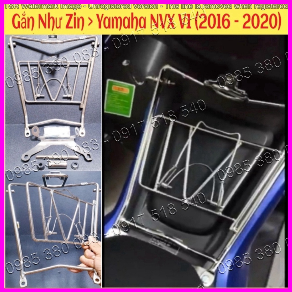 Baga NVX V1 Lượn Giữa INOX Cao Cấp Dày 10 Ly Cho Yamaha NVX 2014 - 2020  Hàng Cao Cấp