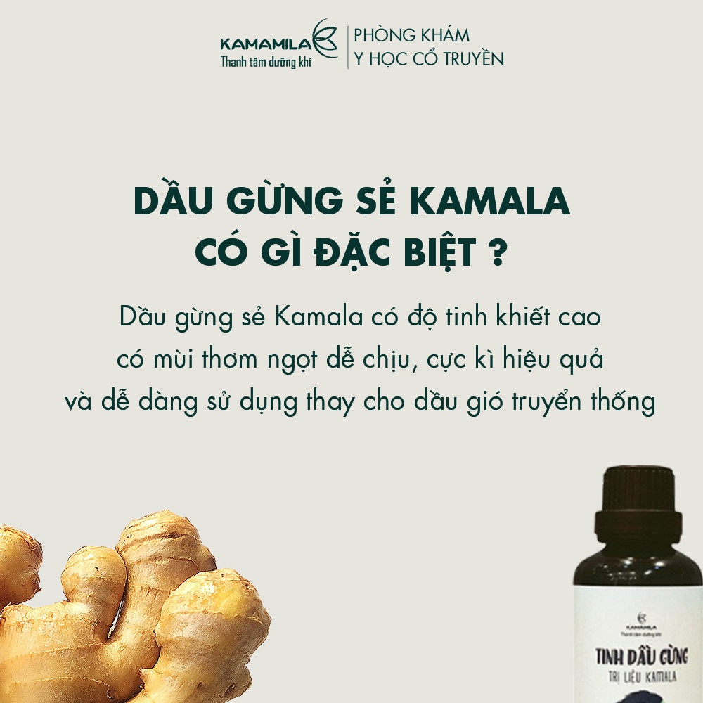 Dầu gừng Kamamila massage body giúp giảm đau xương khớp, giữ ấm cơ thể, giảm mỡ bụng - 100% từ gừng sẻ nguyên chất