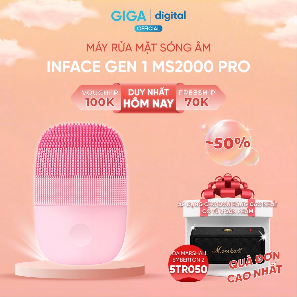 Máy rửa mặt Xiaomi inFace Gen1 Ms2000/ Gen2 MS2000 Pro - Tới 5 Chế Độ Rung Làm Sạch Da Mặt