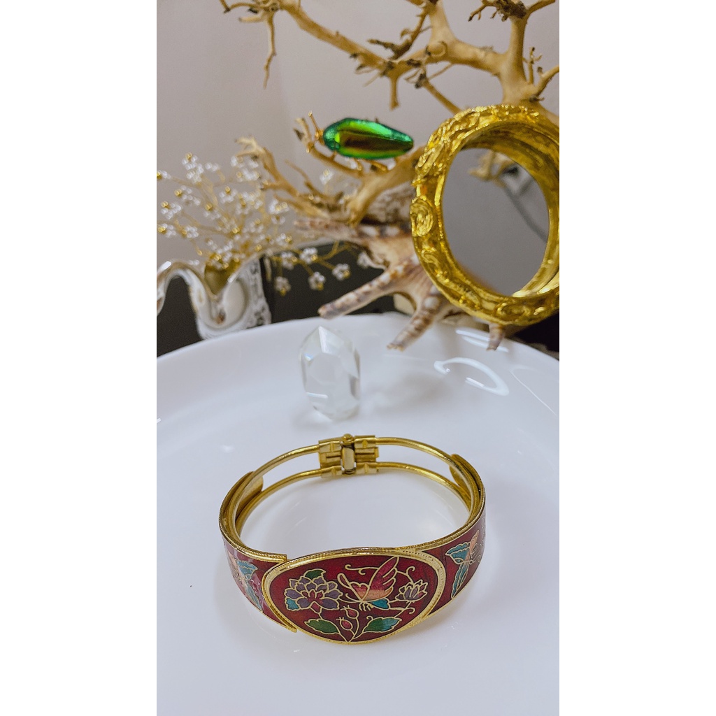 VÒNG TAY PHÁP LAM SECONDHAND TRANG SỨC SI NHẬT BOU JEWELRY VINTAGE MÃ VT085
