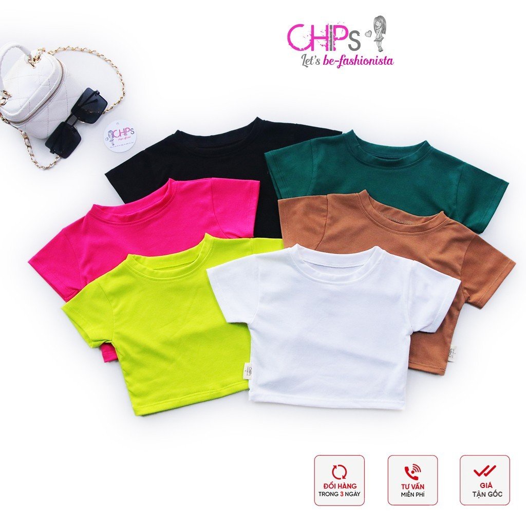 [Mã FATREND2810 giảm đến 30k tối đa 99k] Áo Croptop Cộc Tay Cho Bé Gái Màu Sắc Cực Yêu