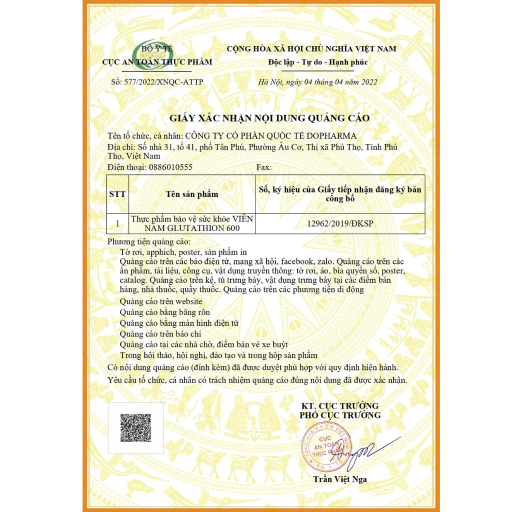 Viên Uống Trắng Da Glutathione 600 Dr Lacir Chính Hãng Giúp Hạn Chế Lão Hoá Da,Nếp Nhăn,Tăng Nội Tiết Tố Nữ