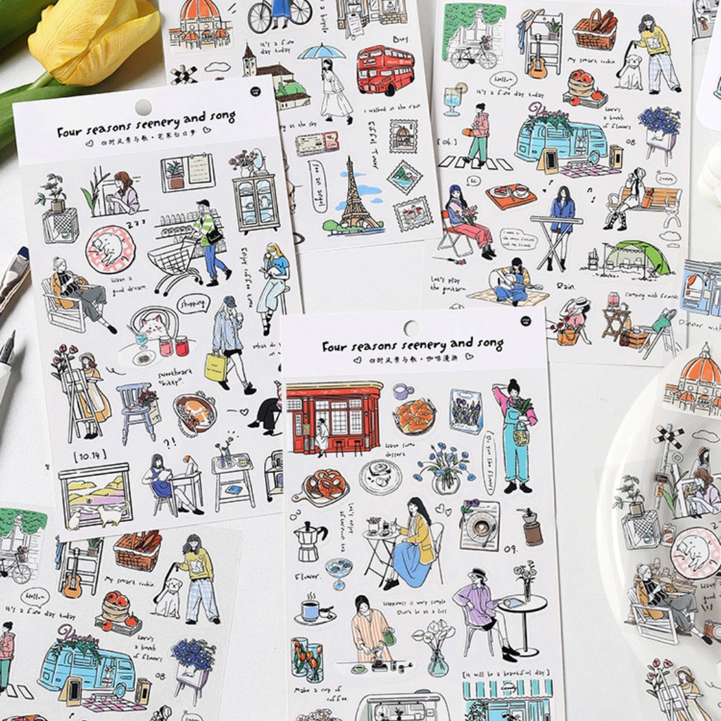 Stickers - Tờ Nhãn Dán FOUR SEASONS Infeel Me Trang Trí Bullet Journals