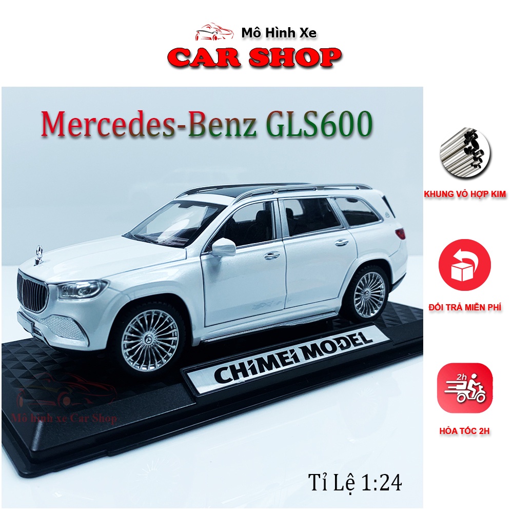 Mô hình xe Mercedes-Benz Maybach GLS600 tỉ lệ 1:24 [Tặng kèm 1 bộ biển số ngẫu nhiên 1:24]