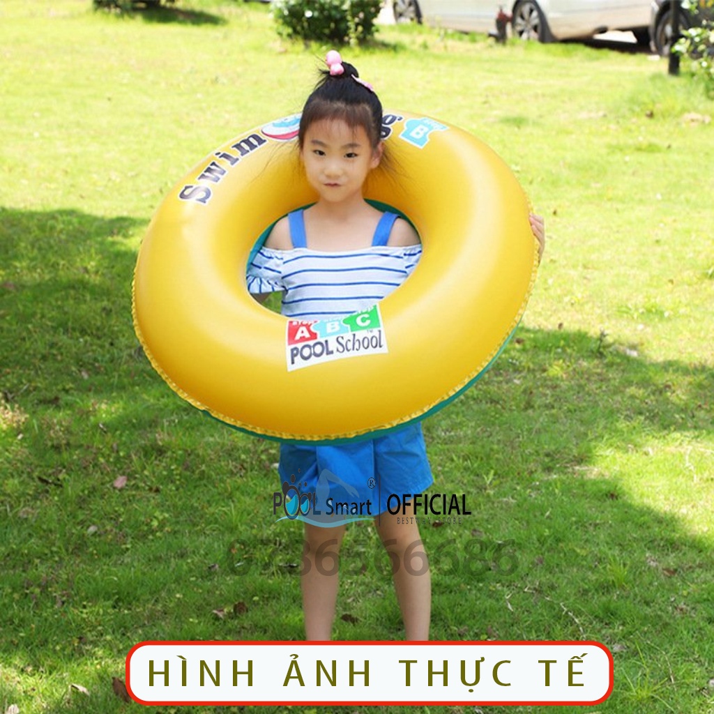 Phao bơi cho bé hình tròn in hình họa tiết đường kính 80cm ,phao bơi chống lật cho bé, đồ chơi trẻ em