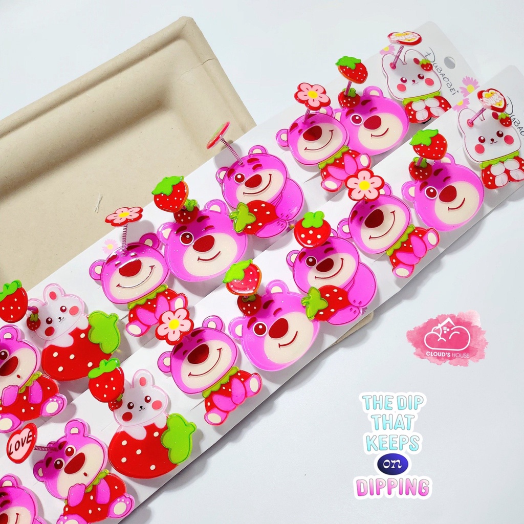 Kẹp tóc Lò xo Gấu dâu Lotso