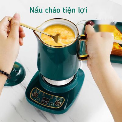 Cốc chưng yến điện 500ml, 600ml, 800ml Thố chưng yến Cốc hầm điện đa năng bằng sứ màu xanh và đế điện Tiếng Việt