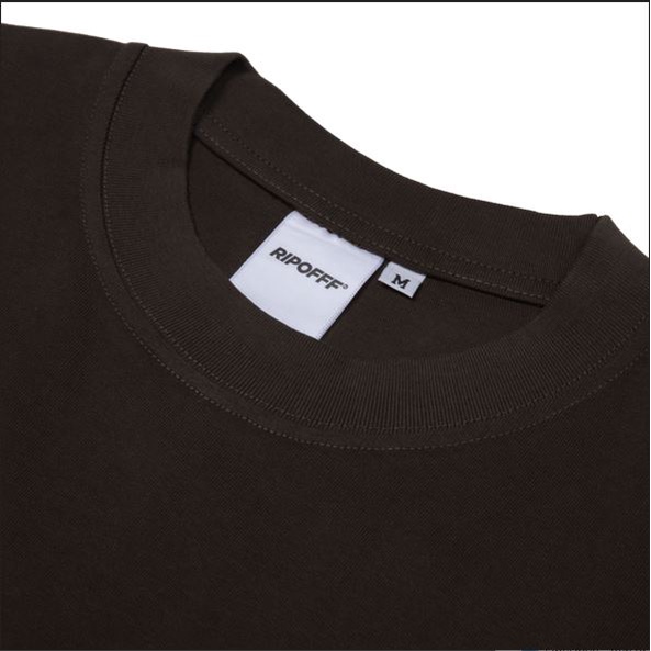 RIPOFFF Basic Heavyweight Boxy T-shirt - Brown
