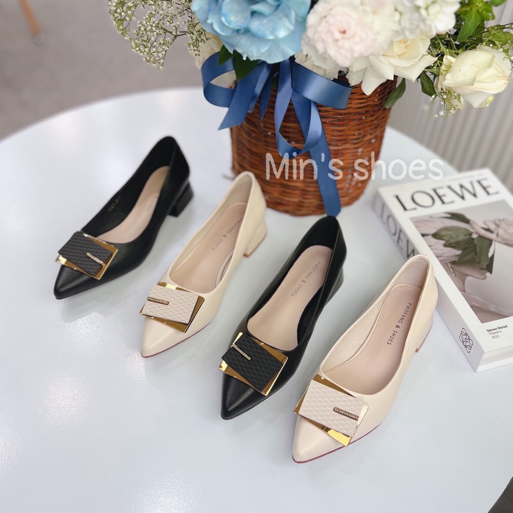 Min's Shoes - Giày Gót Vuông Da Dê Cao Cấp VN119