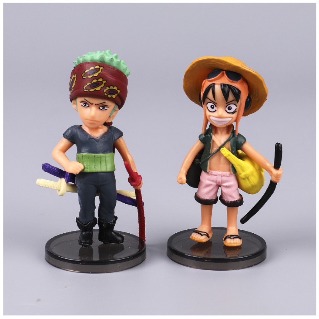 Mô hình One Piece Luffy Store Rozo 6 nhân vật băng mũ rơm luffy rozo sanji chibi cao 9,8cm , figure anime one piece