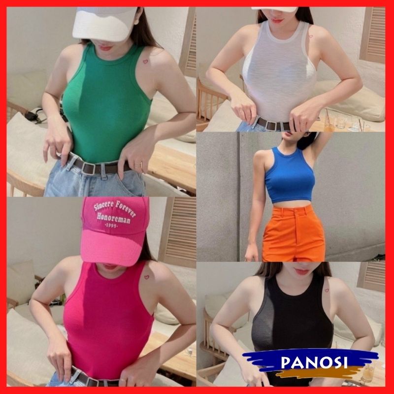 Áo ba lỗ nữ áo kiểu nữ dáng croptop nhiều màu chất len tăm co giãn dày dặn hàng đẹp PANOSI - A688