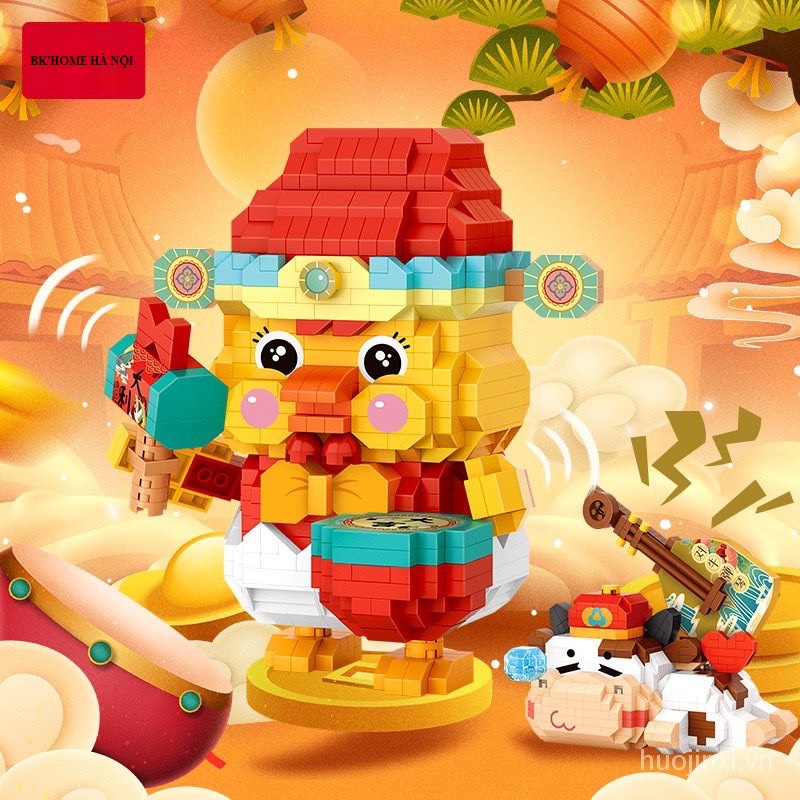 Đồ chơi lắp ráp mô hình chú vịt đánh trống dễ thương-9274