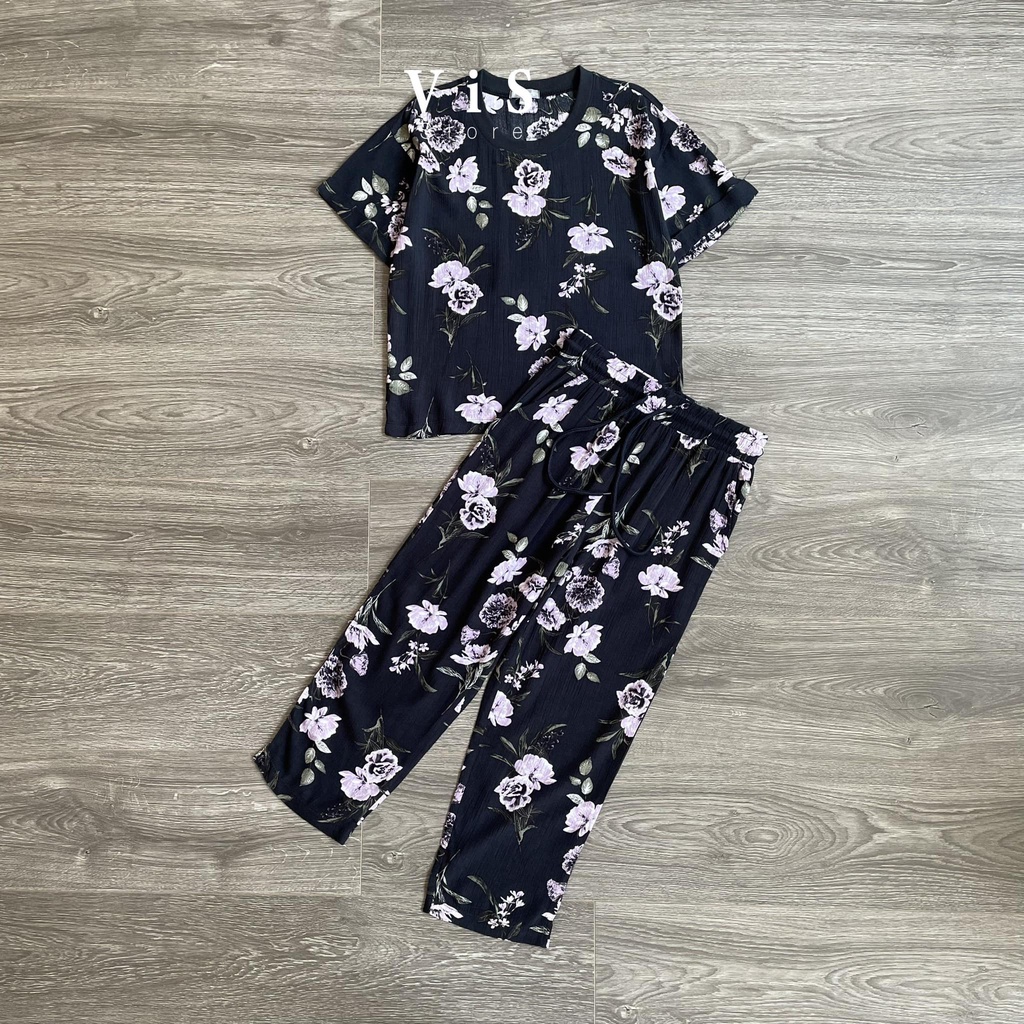 set bộ hoa mặc nhà nữ form lửng