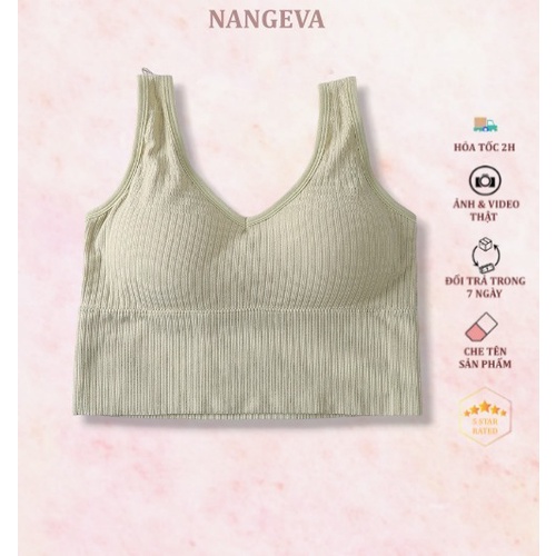 Áo Bra Tập Gym Chất Cotton Kẻ Sọc Tăm NANGEVA 5998