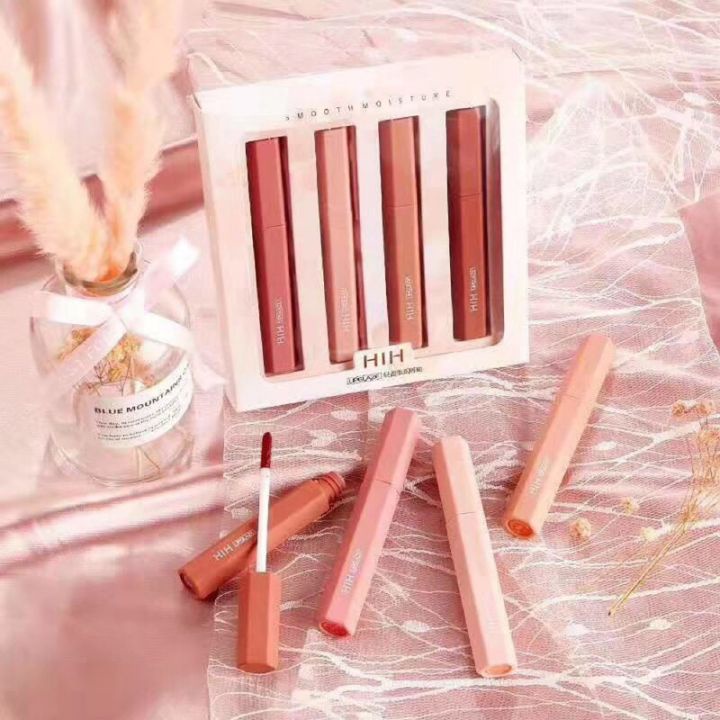 Sét 4 Cây Son Kem Lỳ HIH Mềm Môi, Không Khô Môi Hàng Nội Địa Trung