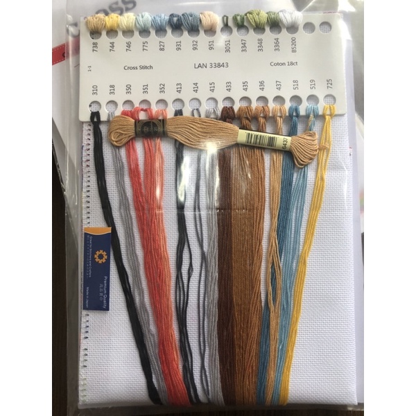 Tranh thêu chữ thập không in gia đình sóc